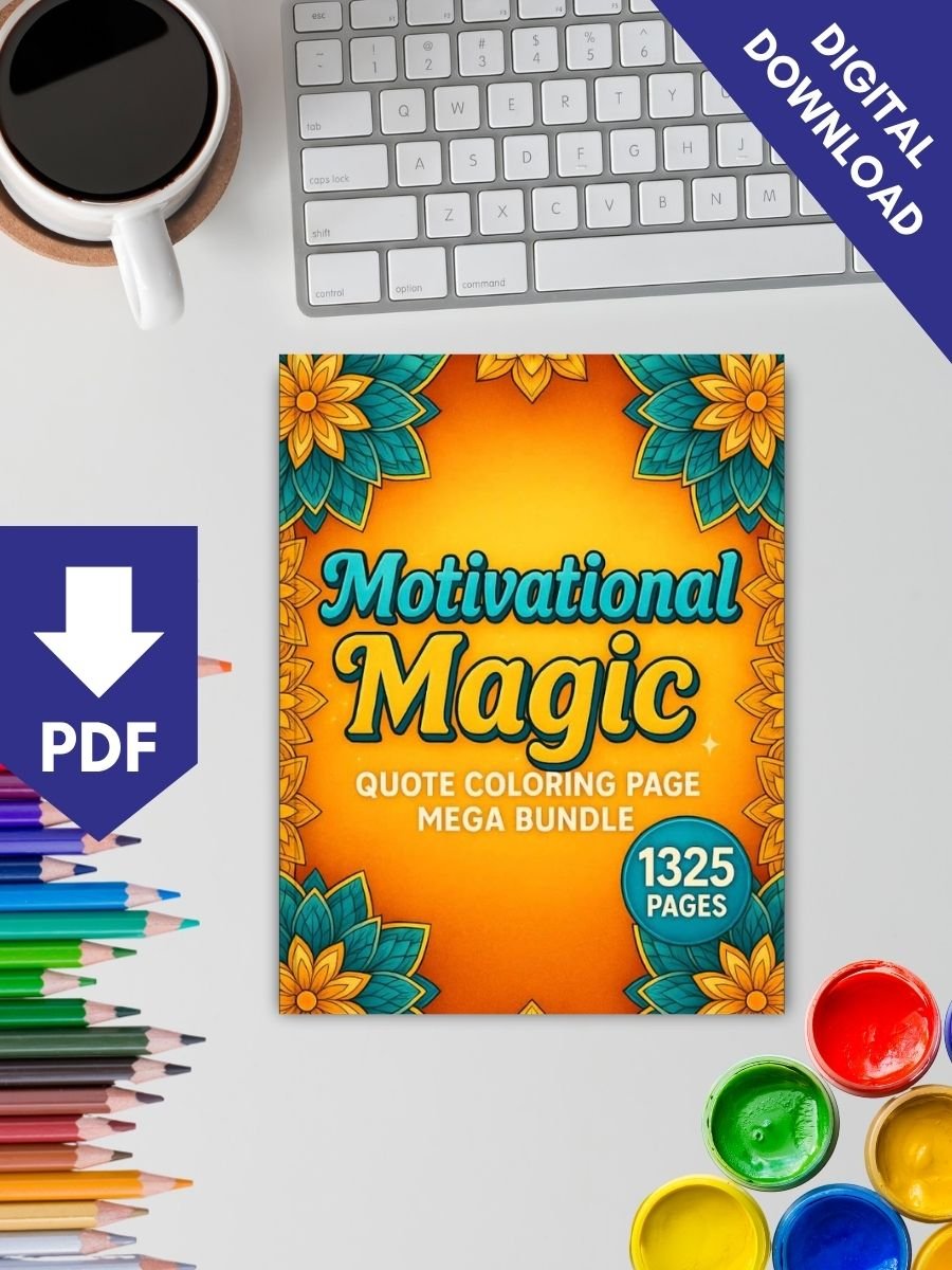 Motivational Magic – 1325 Quote Coloring Page Mega Bundle - Image 2
