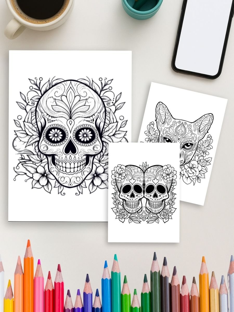 Sugar Skull Fiesta – 100 Coloring Pages - Image 4