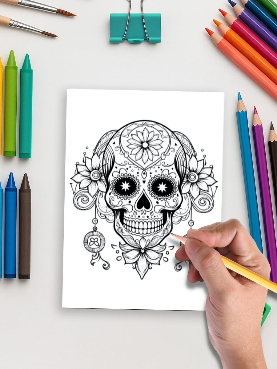 Sugar Skull Fiesta – 100 Coloring Pages - Image 5