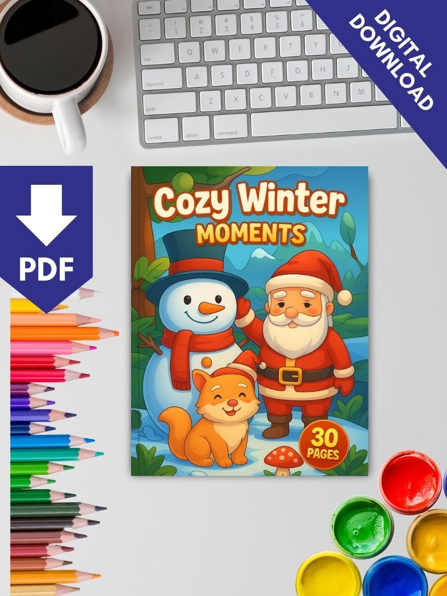 Cozy Winter Moments – 30 Kids Winter Coloring Pages - Image 2